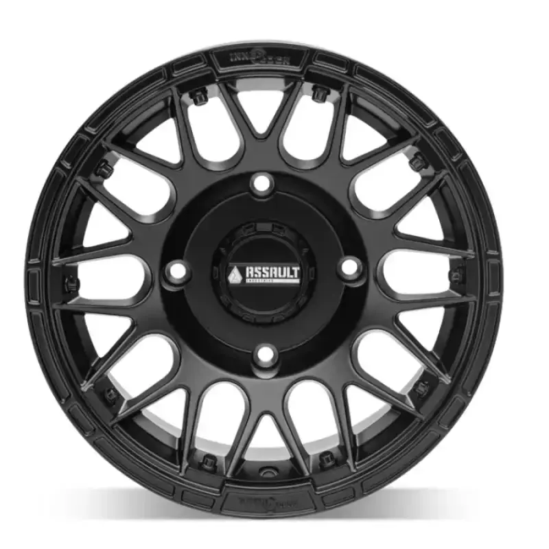 15x7 ASSAULT INDUSTRIES HELLFIRE BEADLOCK WHEELS, SATIN BLACK 4/156 4x156 WHL - 156 - 4 - 15 - 7 - ILSBUtv SXS wheelsMud Hawgz Uk