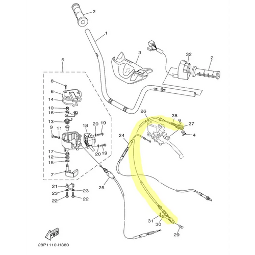 Brake Cable – Rear – Yamaha YFM 550/700 Grizzly - Vehicle Parts & Accessories:ATV Side-by-Side & UTV Parts &