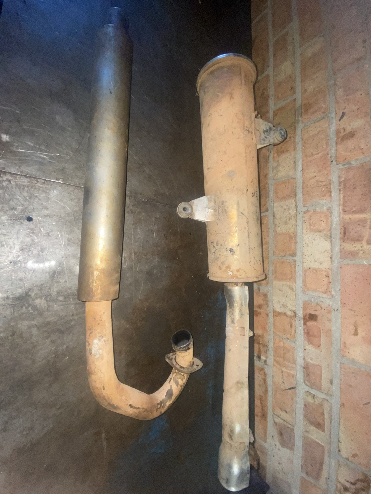 Used Suzuki KingQuad 500 exhaust header pipe and silencer